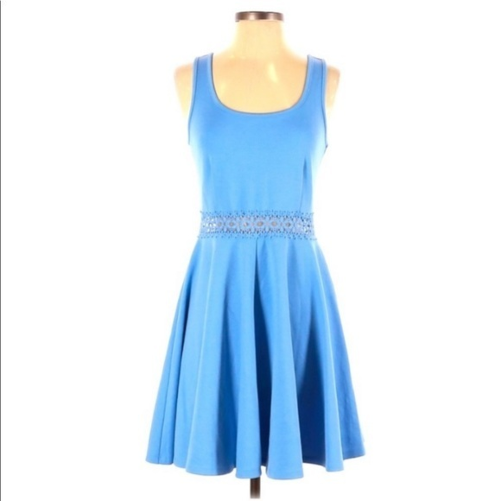 Altar’d State‎ S blue dress retro cut out lace waistband fit & flare dress